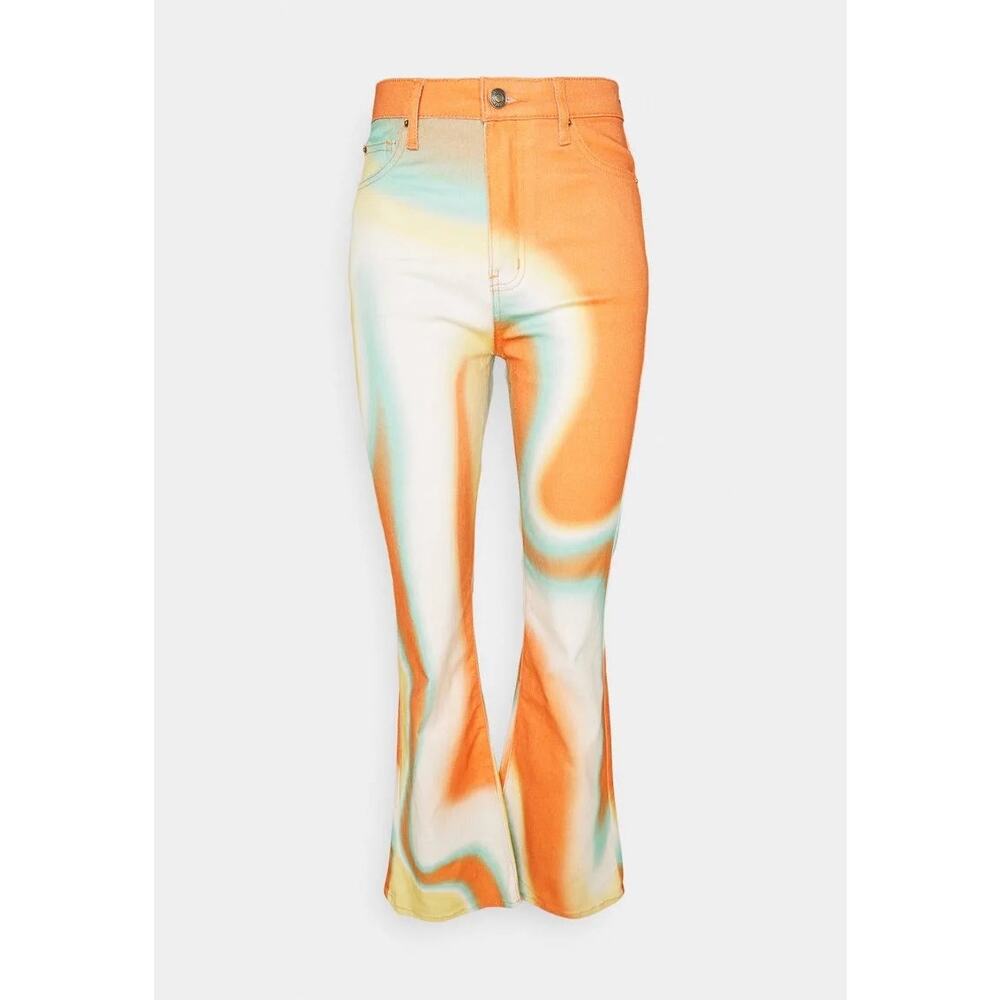 Jaded London Orange TieDye Flare Jeans Hippie Western Costume Coachella 25 - Picture 5 of 5